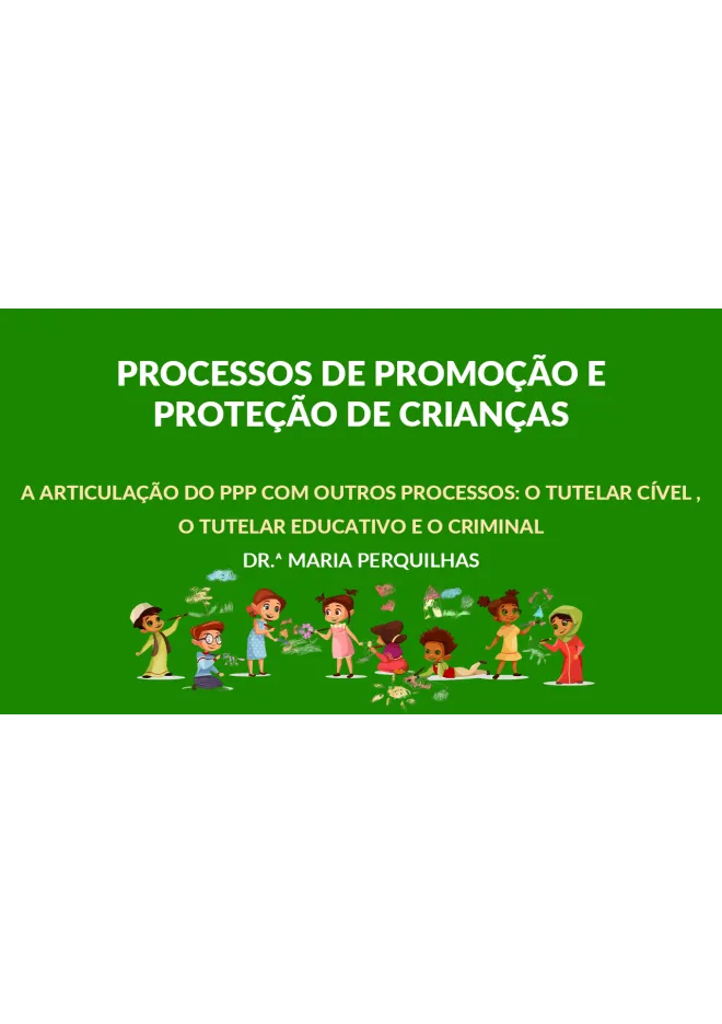 Módulo IV – A Articulação do PPP com outros processos: o tutelar cível , o tutelar educativo e o criminal