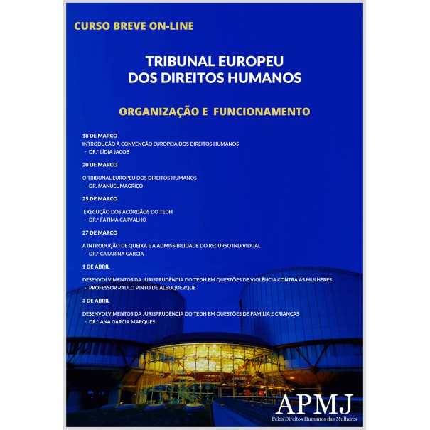 CURSO ORGANIZAÇÃO E FUNCIONAMENTO T.E.D.H.