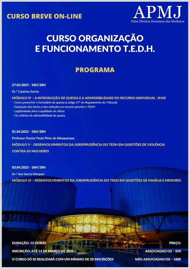 CURSO ORGANIZAÇÃO E FUNCIONAMENTO T.E.D.H.